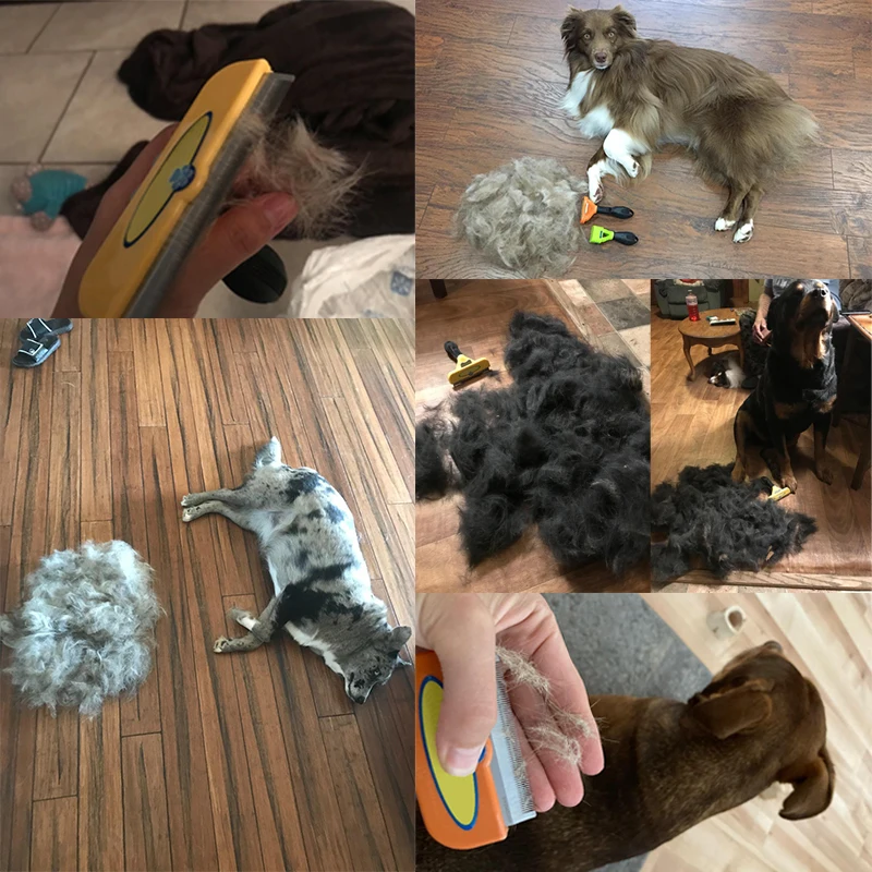 Расческа для вычесывания шерсти кошек и собак длинная короткая щетка груминга