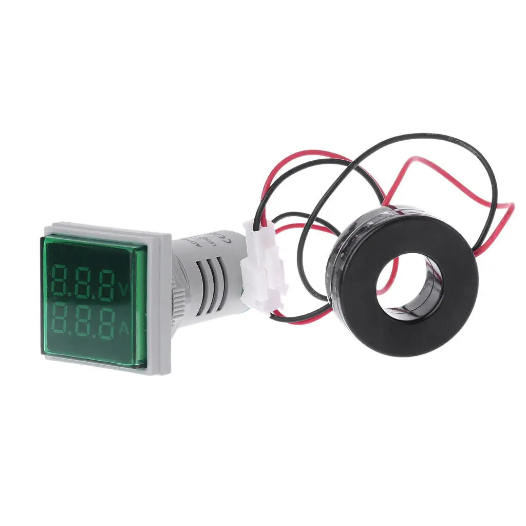 

22MM AC 60-500V 0-100A LED Voltage Current Indicator Voltmeter Ammeter Meter