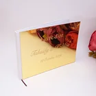 Индивидуальная акриловая Свадебная Гостевая книга с горизонтальной гравировкой, 25x18 см, свадебные подарки на заказ, акриловая зеркальная книга для подписи