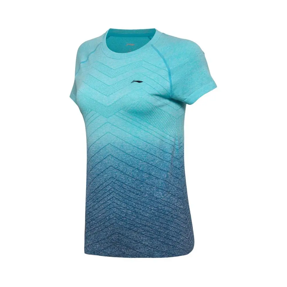 Li-Ning, женские футболки для бадминтона из моно пряжи, дышащие, для фитнеса, для соревнований, топ, Удобная подкладка, Спортивная футболка, AAYN048 WTS1362