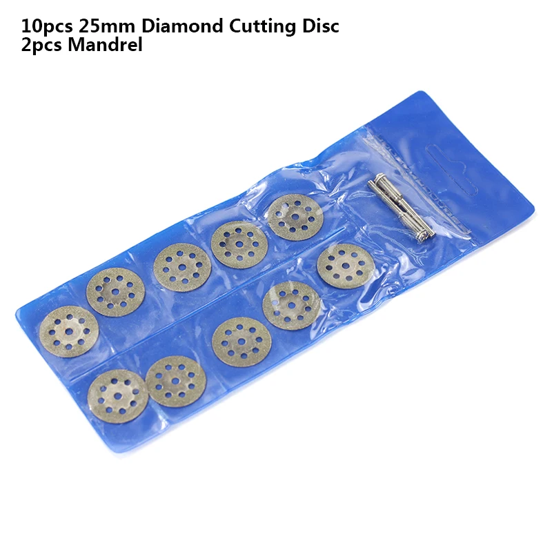 10pcs 25mm 10 шт. 20 мм/22 мм/25/30 мм Мини Алмазные Dremel отрезной диск с оправки полотна циркулярной пилы алмазное шлифовальное колесо комплект принадлежностей для вращающихся инструментов Dremel - Цвет: 10pcs 25mm