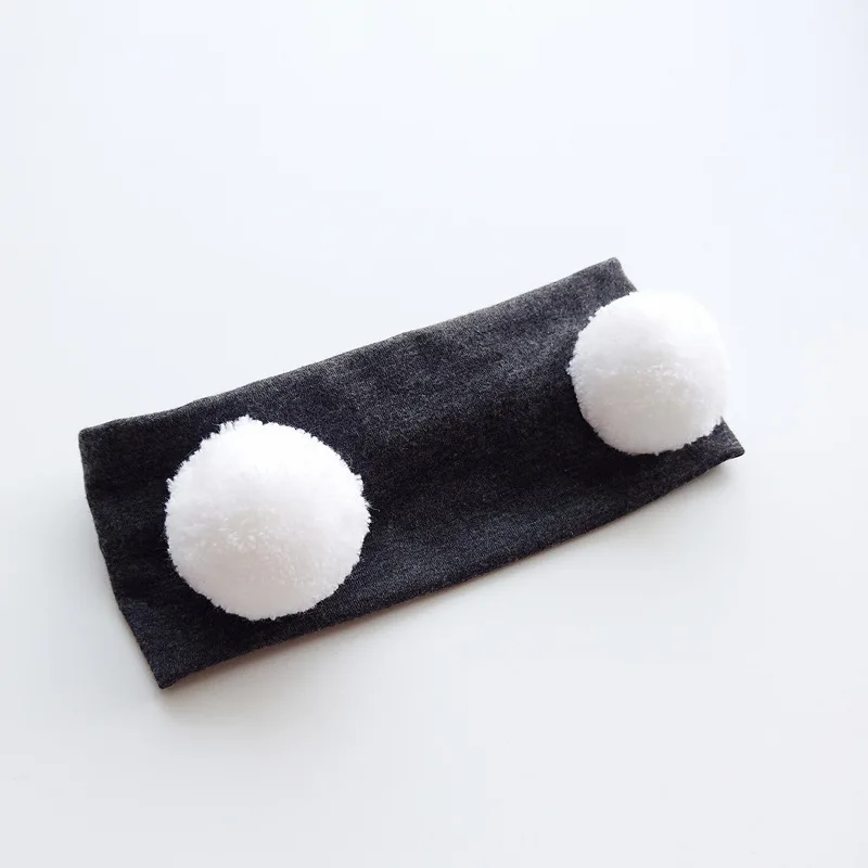 Новинка повязка на голову из двух плюшевых шариков для маленьких девочек