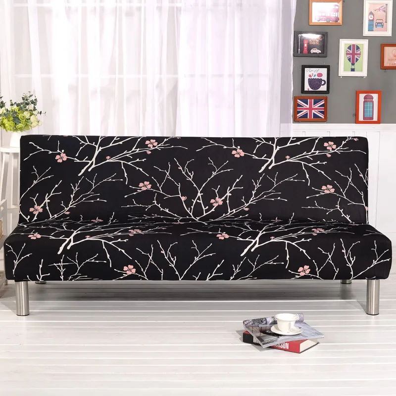 

Home Black All-inclusive Sofa Cover Spandex Folding Sofa Bed Cover Slipcovers Sofa Towel for Living Room Armless Sofa Cover