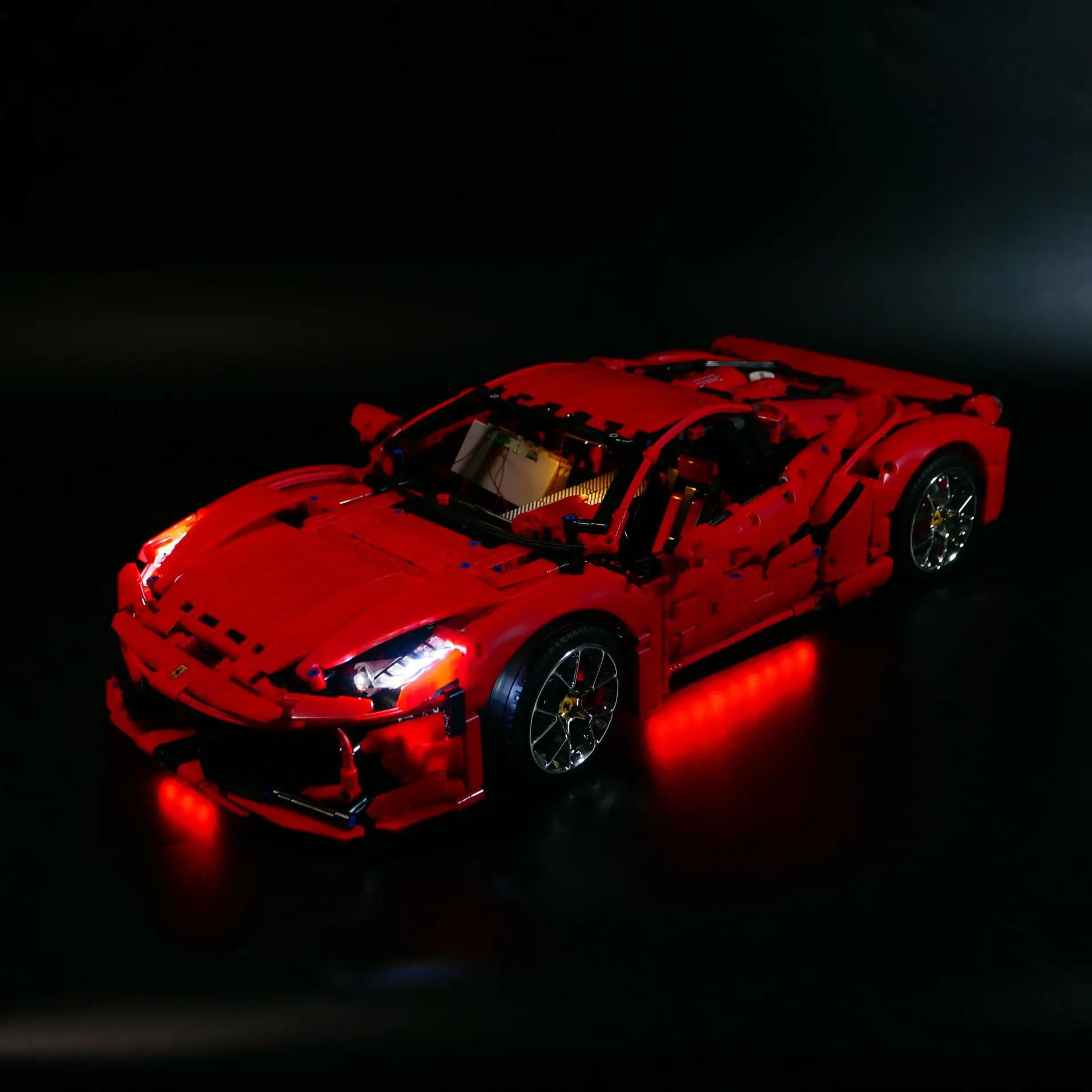 

Technic series red Ferrari 458 1:8 super racing Speed champion car with light MOC building blocks bricks Toys for kids gifts