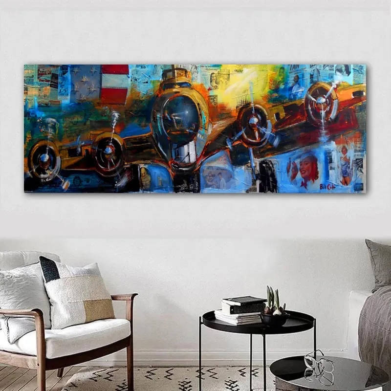 Абстрактная живопись самолетом настенные картины для гостиной большие размеры