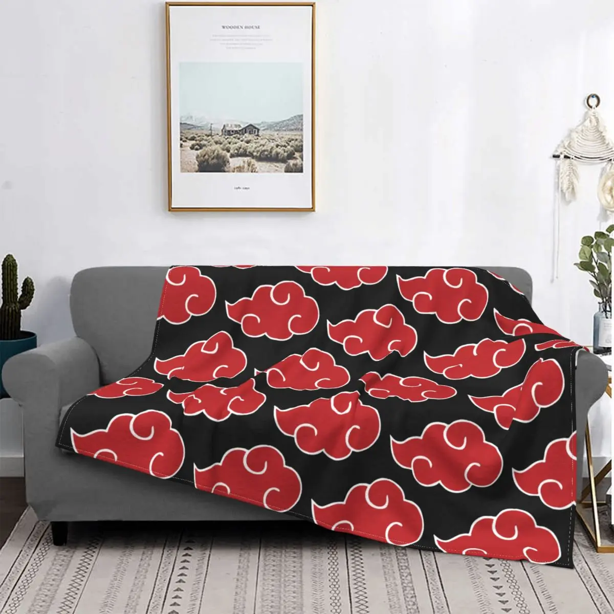 

Japan Anime Akatsuki Clouds Blankets Fleece Decoration Konoha Neji Breathable Throw Blankets for Bedding Office Bedding Throws