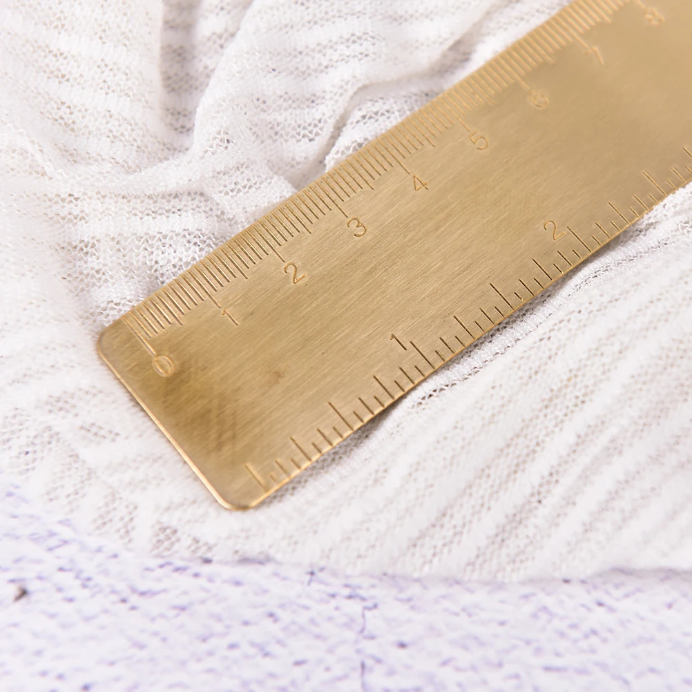 

New 1pcs 12cm Vintage Brass Ruler Metal copper Bookmark Straight ruler for Traveler notebook School office tool in Inch/cm