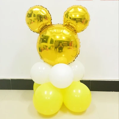 9pcs-B Минни тема Микки уха воздушные шары для свадьбы вечеринки украшения шары вращающийся шар День рождения принадлежности для детей - Цвет: 9pcs-B