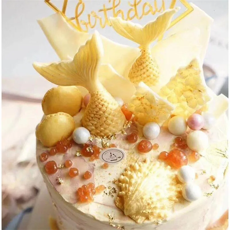 

Mermaid Fishtail Shape Liquid Silicone Mold Fondant Cake Decoration Tool For Home-made Biscuits And Chocolate Candies