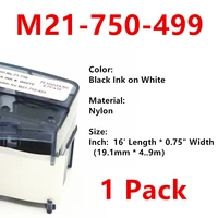 1pk bmp21 m21 750 499 label ribbon label maker label tape m21 750 499 black on white nylon for bmp21 plus bmp21 labpal printer