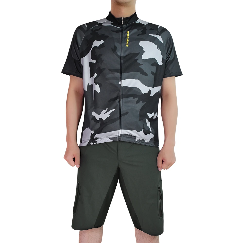 WOSAWE Летняя мужская велосипедная Джерси с коротким рукавом облегающие рубашки