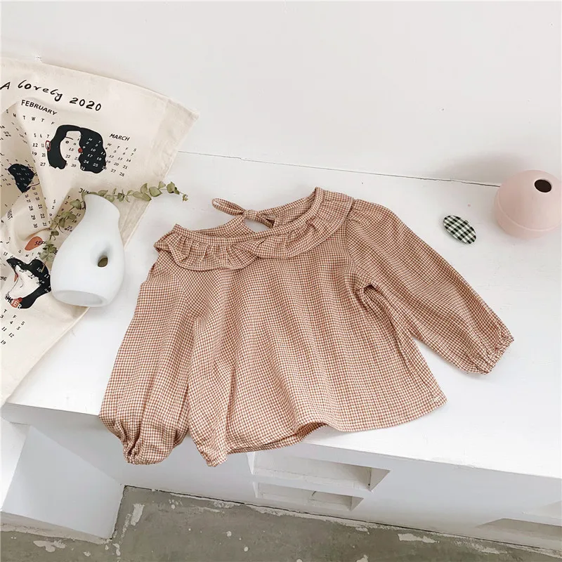 Весеннее платье для девочек из чистого хлопка с поясом на спине пуговицах