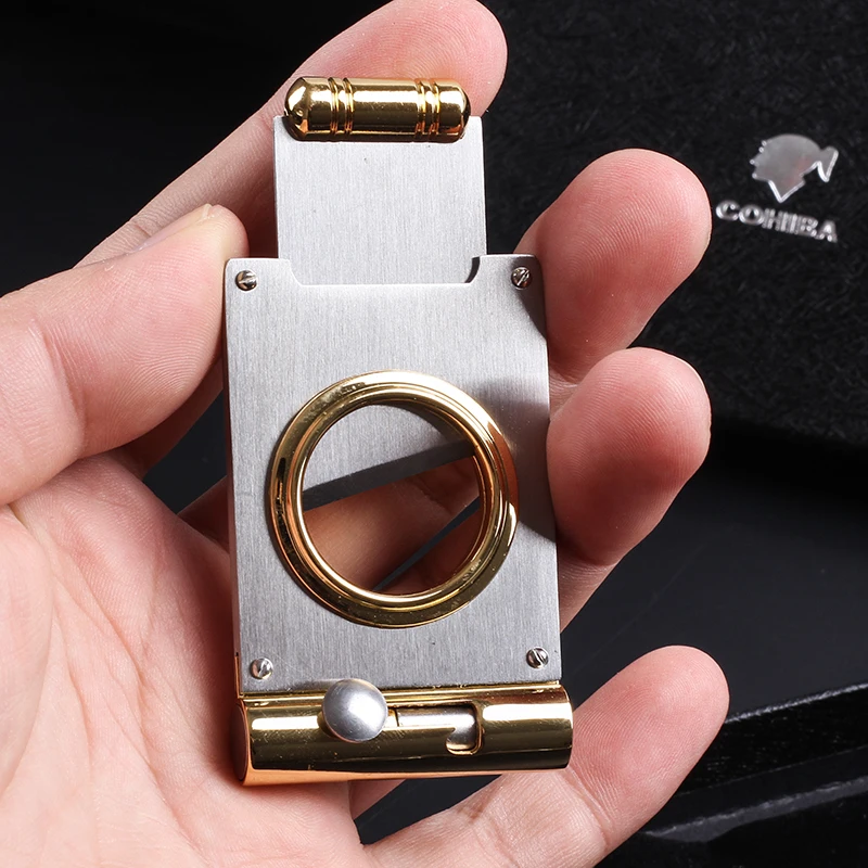 Новинка 1 шт. 2 в резак для сигар из нержавеющей стали с дыроколом дротика ножницы