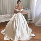 ANGELSBRIDEP милое бальное платье Свадебные платья Vestido De Noiva сексуальное с открытыми плечами со шлейфом официальное свадебное платье