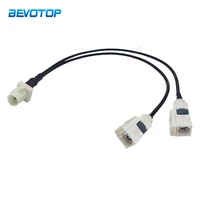 white fakra b male plug to 2 fakra b female jack 1 to 2 y type splitter navigation gps antenna extension cord rf coaxial cable