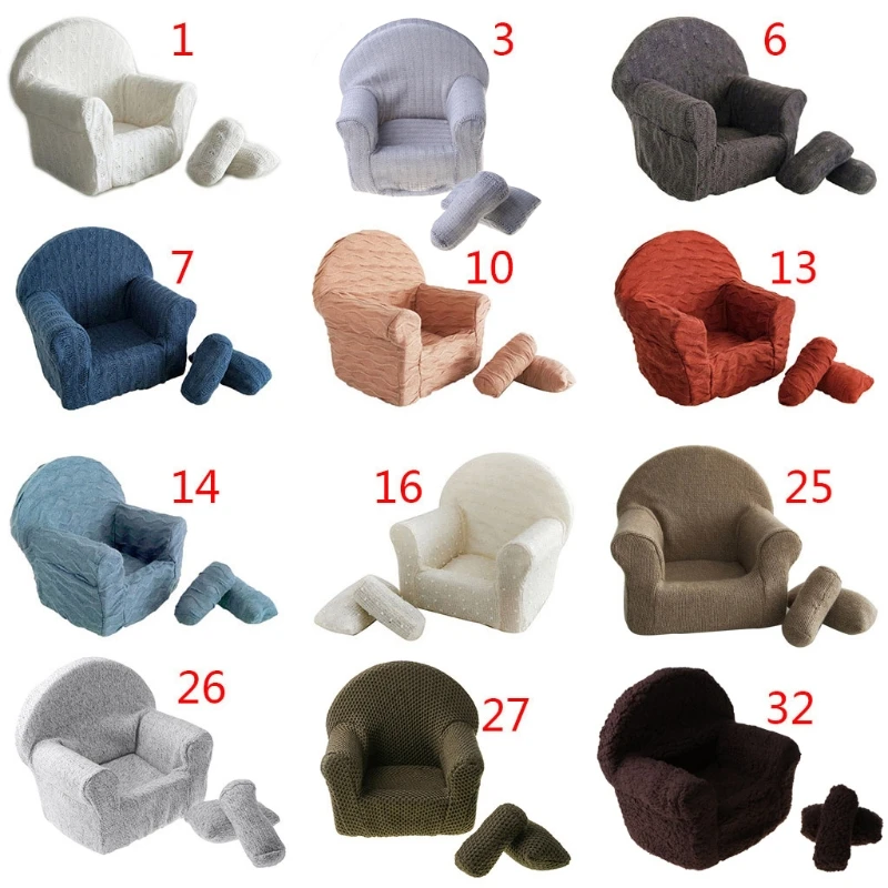 

3 Pcs/set Newborn Baby Posing Mini Sofa Arm Chair Pillows Infants Photography Props Poser Photo Accessories P15C