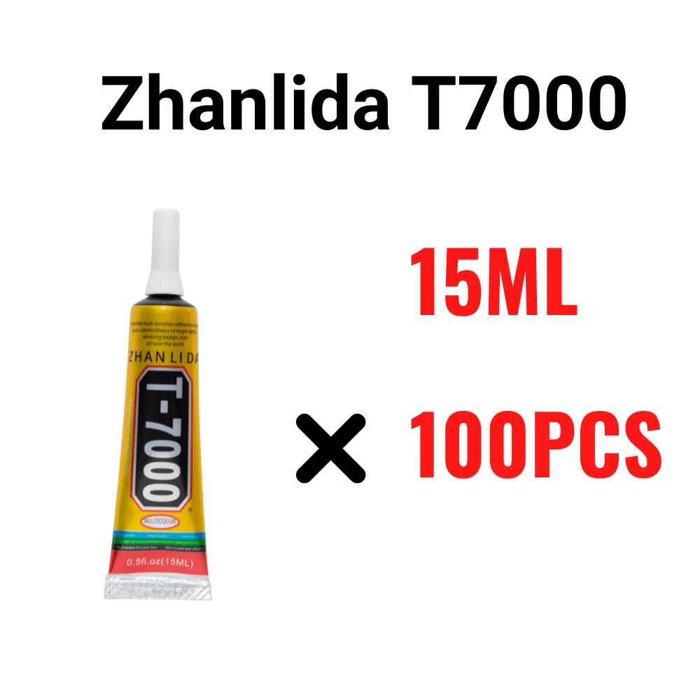 100PCS Pack Zhanlida T7000 15ML Black Contact Adhesive LCD Display Frame Mobile Phone Screen Bonding Glass Repair Glue