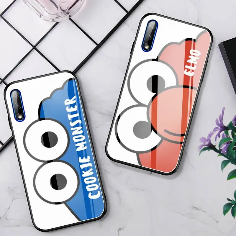 

Sesame Street Phone Case Glass Fundas For Huawei P20 P30 Lite Mate 9 10 20 Pro Nova 3i 5 3E Cover Accessories