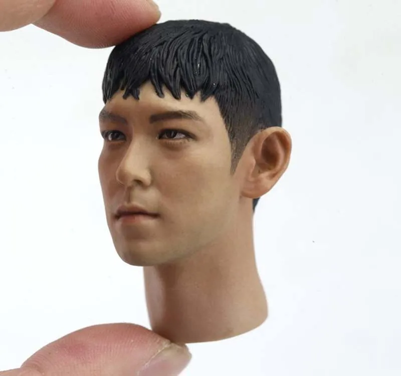 Масштаб 1/6 голова Bigbang с крышкой T.O.P Choi сын Hyun резьба по голове для 12-дюймовой