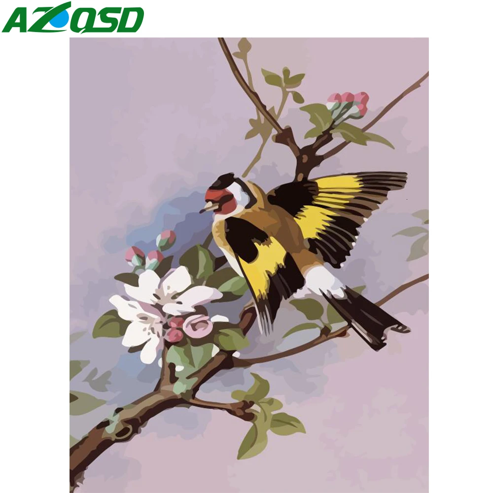 AZQSD краска для взрослых по номерам на холсте рисование животных сделай сам 40x50 см