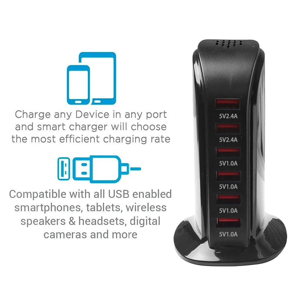 Настольная USB зарядная станция несколько зарядных устройств универсальная 6