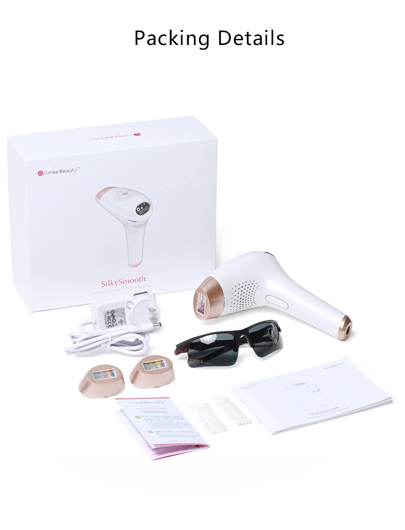 Kinseibeauty IPL Laser Hair Removal Machine Electric Depilador with 500000 Flashes Hair Removal Acne Clearance Skin Rejuvenation