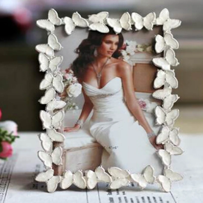 Рамка для фотографий в виде бабочки украшение свадебного стола металлическая