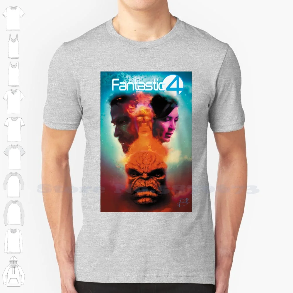 

Фантастическая четырехмодная Винтажная футболка, футболки с фантастическим факелом человека