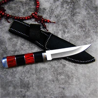 colorful wooden handle mirror light small straight knife high hardness blade portable meat cleaver outdoor sharp fruit knife
