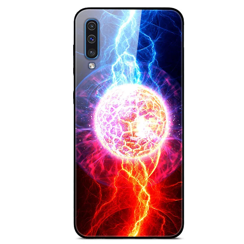 d24 Для samsung Galaxy A50 чехол, стеклянная жесткая задняя крышка для samsung A30S A50S A10 A20 A30 A40 A70 чехол для телефона s бампер A 50 50S 30S - Цвет: d24