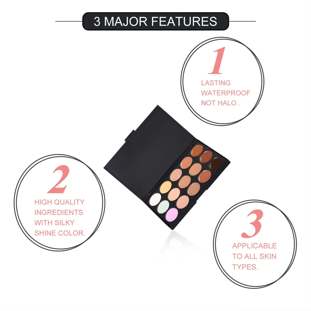 15 цветов профессиональный женский макияж для лица красота консилер Маскировка