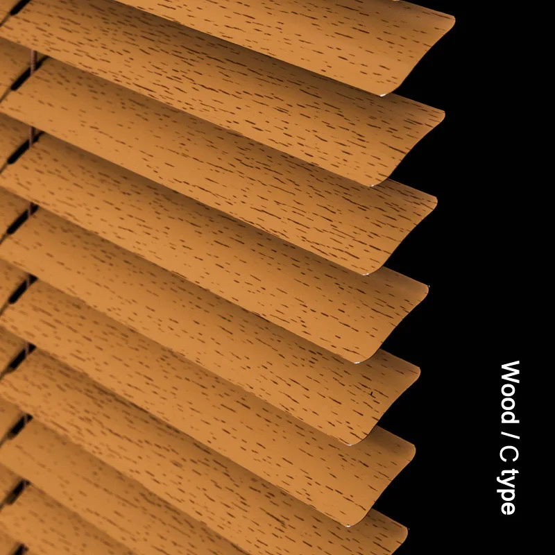 wood Sunfree C/S Тип планка алюминиевые жалюзи влагостойкие водонепроницаемые 25 мм венецианские жалюзи для офиса/ванной комнаты - Цвет: wood