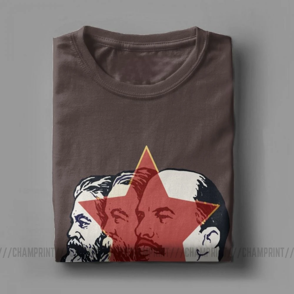 Футболка мужская из хлопка с принтом Маркса Энгельса Ленина коммунизма