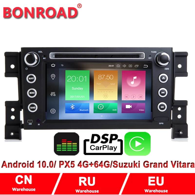 Автомобильный DVD-плеер Bonroad 2DIN Android 10 0 7 дюймов для grand vitara 2004-2015 стерео gps-навигация
