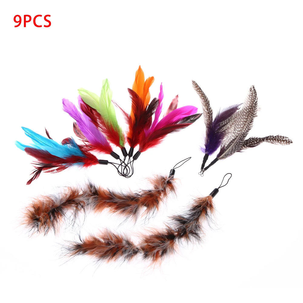 9 шт. роскошный цветной натуральный длинный перо питомец котенок кошка