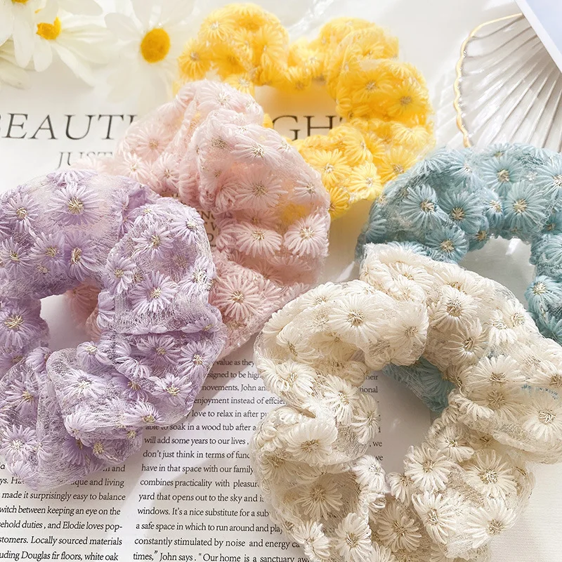 Корейские кружевные сетчатые резинки для волос женские эластичные держатель