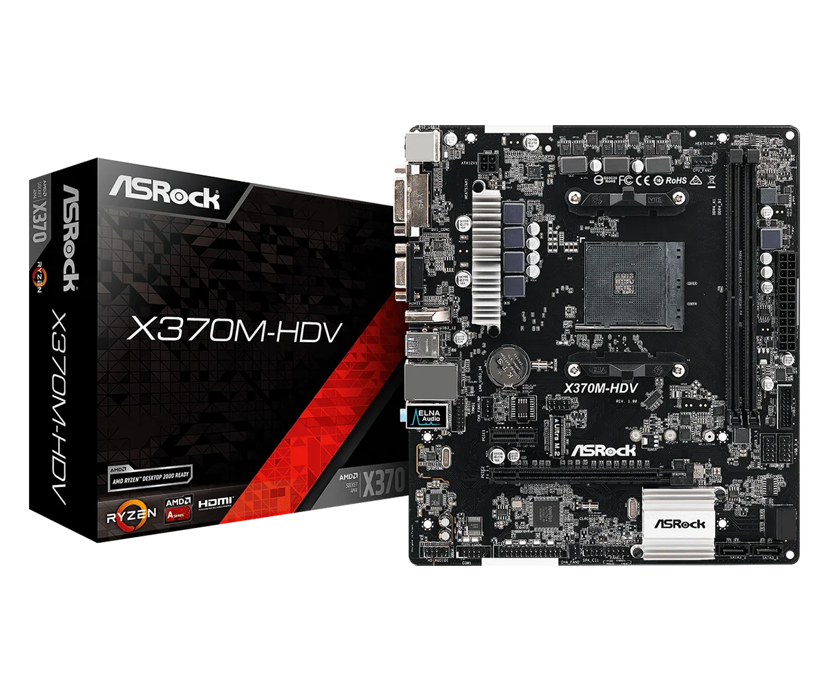 ASRock X370M-HDV материнская плата RYZEN AMD X370/AM4 desktop Micro ATX | Компьютеры и офис