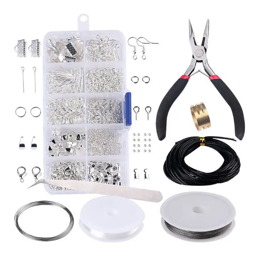 

Alloy Accessories Set Jewelry Findings Tools Clip buckle Lobster Clasp Open Jump Rings Earring Hook Jewelry Making Supplies Kit