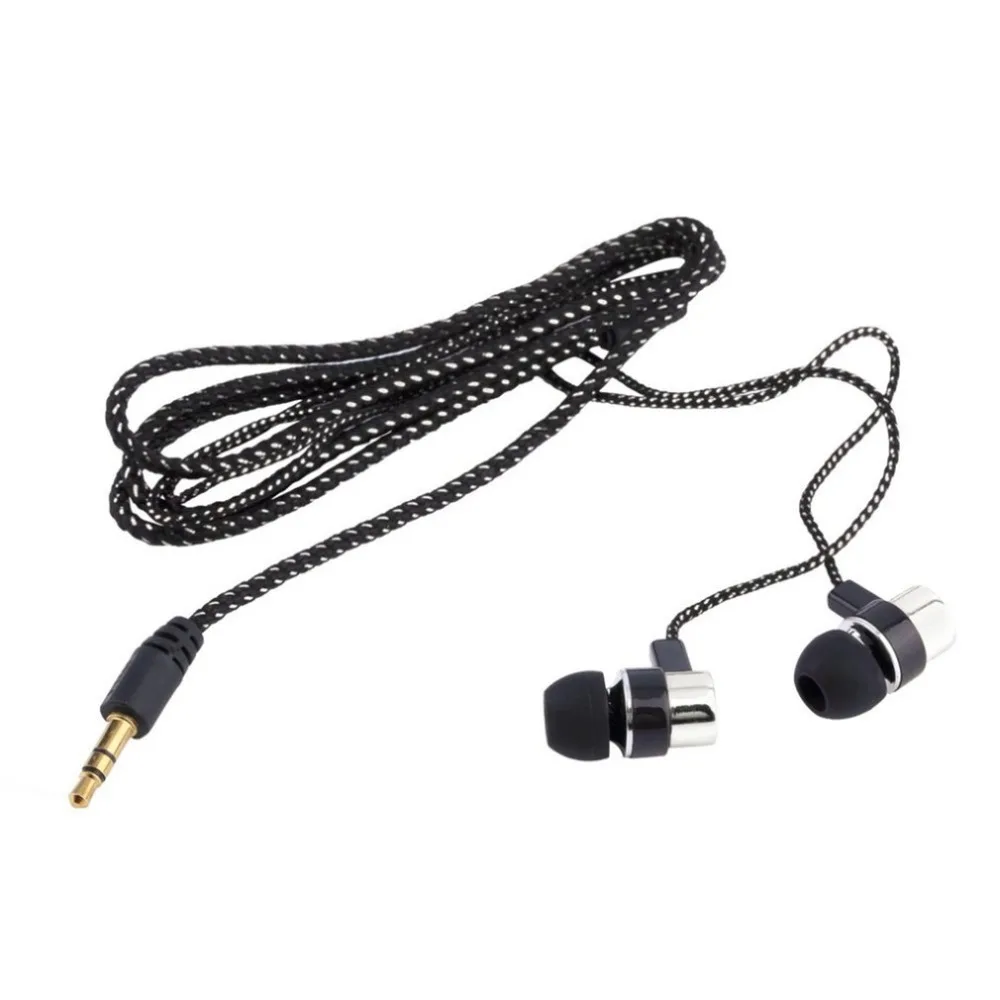 Наушники плетеная проводка супер бас в ухо Музыка наушники HiFi стерео наушники шумоизоляция спортивные наушники с микрофоном