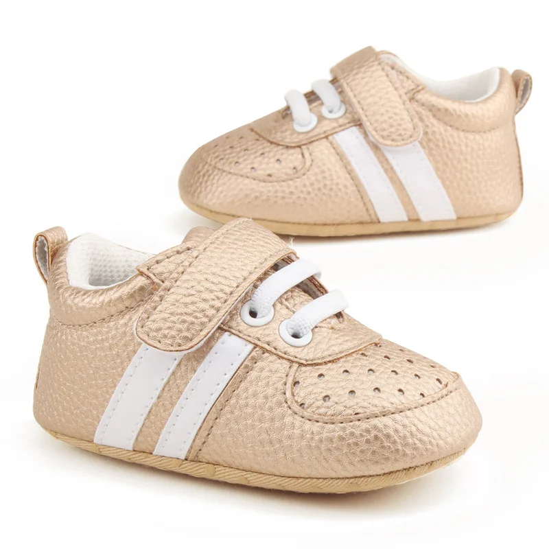 Туфли для новорожденных мальчиков и девочек повседневные Мокасины на липучке с