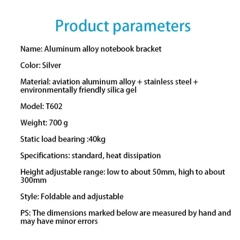 

Aluminum Alloy Adjustable Laptop Stand Folding Portable for Notebook MacBook Computer Bracket Lifting Cooling Holder Non-slip