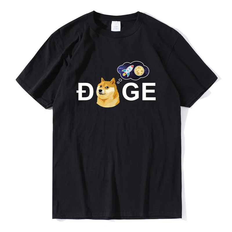 

Doge HODL To the Moon Funny HODL tshirt 100 cotton mens Shirts unisex tee Dogecoin mens tops summer oversized streetwear 3XL-5xl