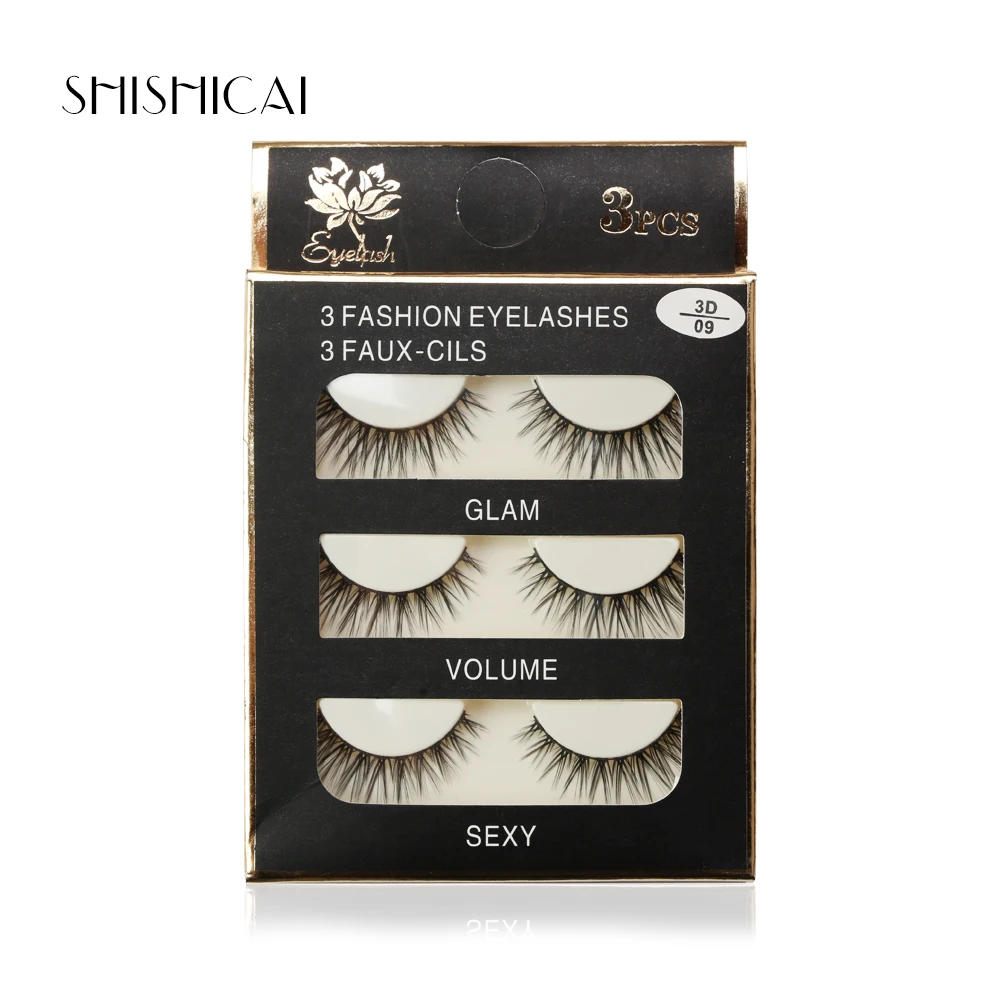 10 коробок/партия натуральные накладные ресницы Красота Макияж толстый крест