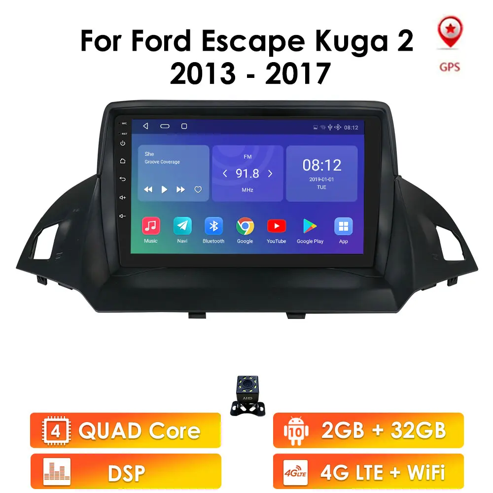 Автомагнитола на Android аудио и видеоплеер для Ford Kuga 2 Escape 2013 2016 стерео мультимедиа