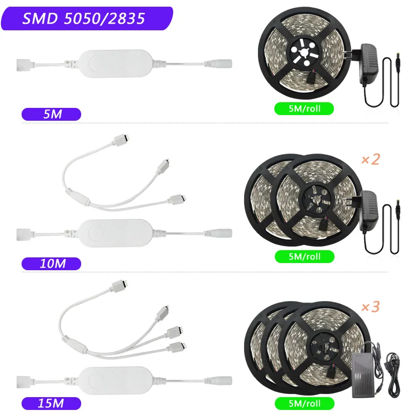 Bluetooth контроллер RGB 2835 Светодиодные ленты светильник 5 10 м 15 20 SMD 5050