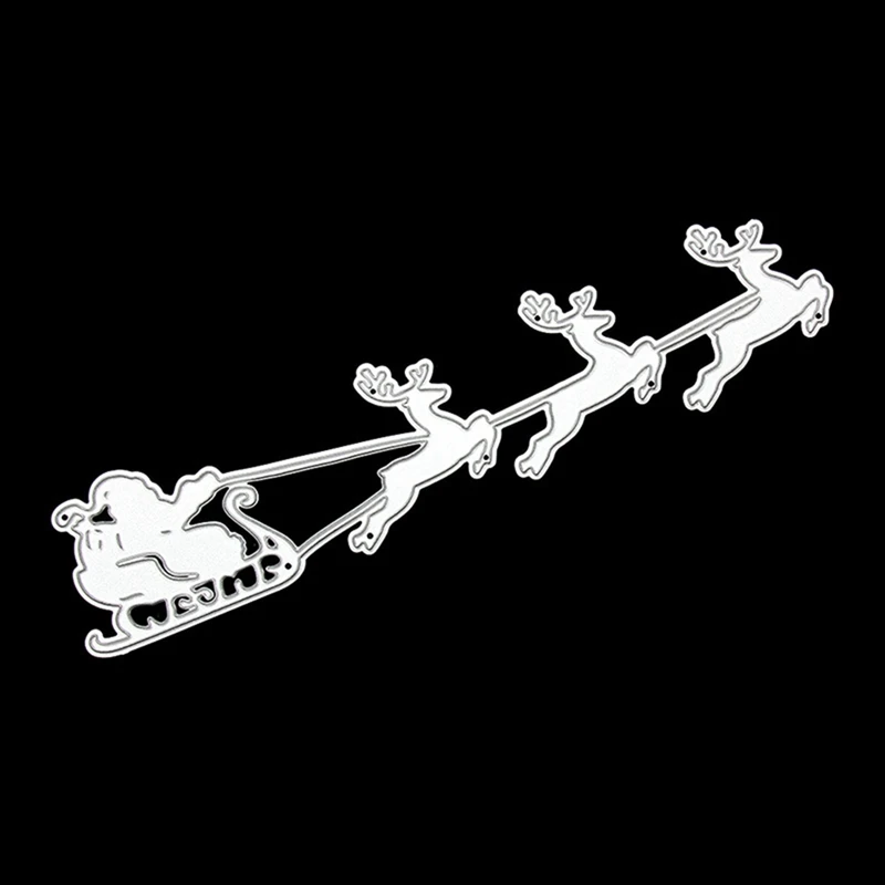 Рождество Санта-олень Лось сани металлическая пресс-форма набор сосны Cutterfor