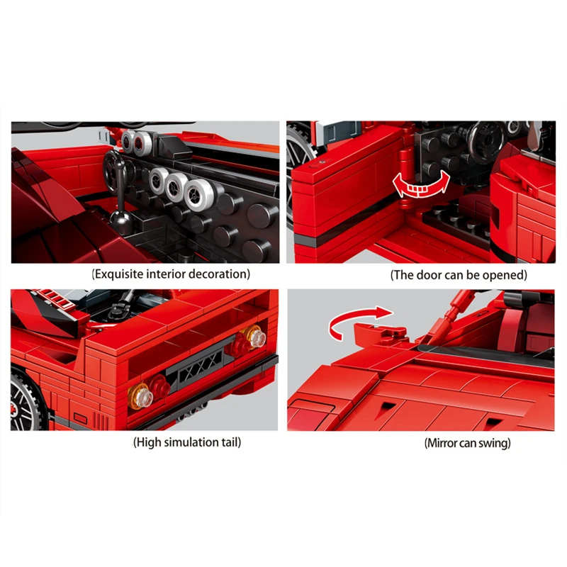 Набор строительных блоков "Высокотехнологичные спортивные автомобили F40 Supercar"