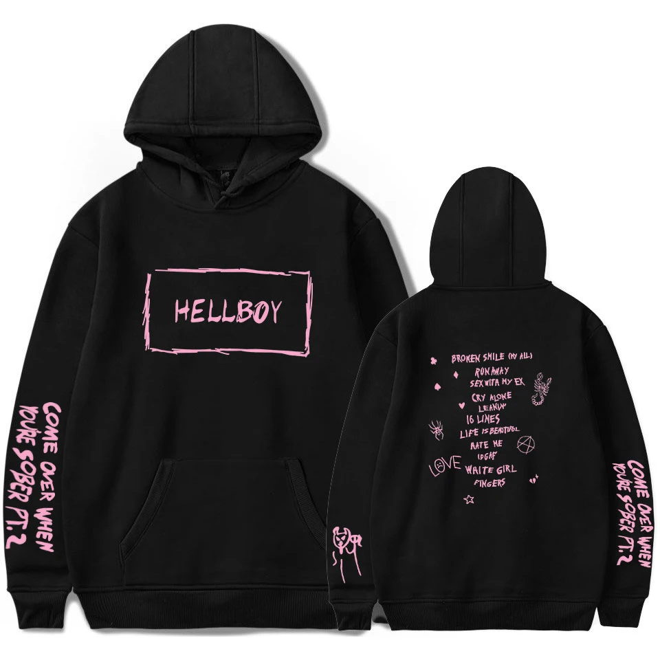 

Clothes New Men Hoodie lil peep HELLBOY Print Trendy Simple Sweatshirt Spring Autumn Keep warm Hoodies Hip Hop Fans Leisure