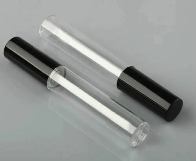 

10ML black cap transparent plastic beautiful empty transparent lip gloss tube lipstick bottle container 10pcs/20pcs.