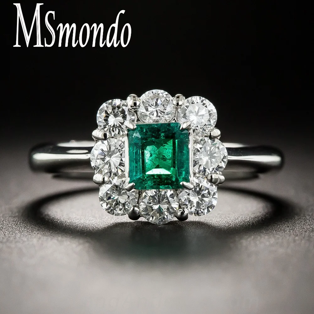 

925 Sterling Silver Color Natural Emerald Diamond Ring for Women Luxury Inlaid AAA Zircon Party Rings Fine Jewelry Finger Rings